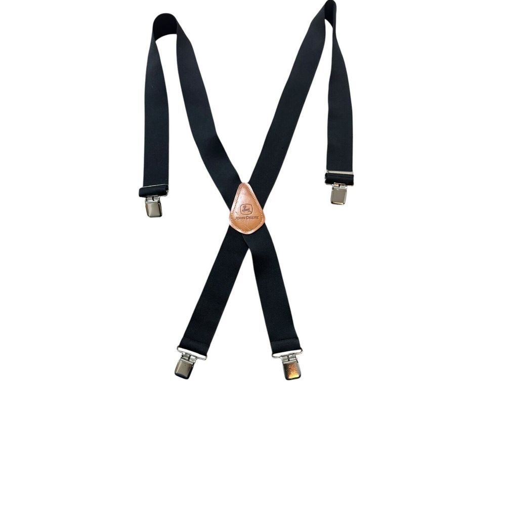 John Deere Suspenders Mens 2" Wide Clip‎ End Black Elastic